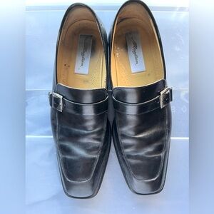 Mezlan Dress Shoes Men Size 11 Monk Strap Loafers Black Leather